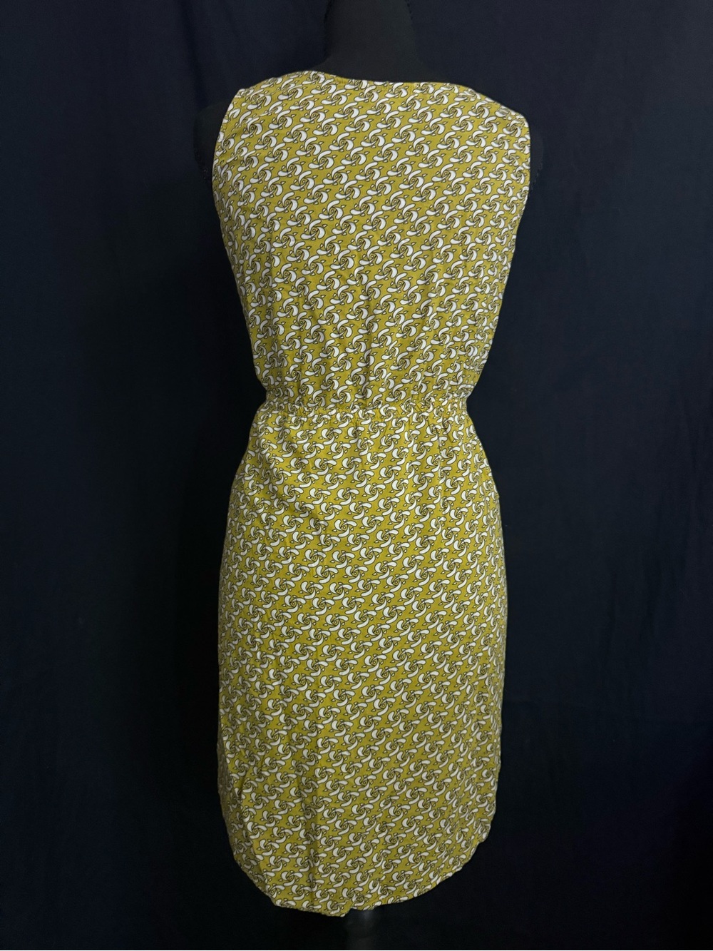 Cotton Candy Mustard Geometric Bow-Front Sleeveless Midi Dress - Picture 3 of 4